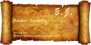 Baahr Jozefa névjegykártya